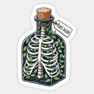 Skeleton Plant Bottle, Plant inside Sticker